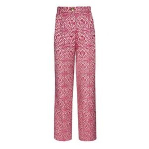 Valentina Shah Parker Pant Spring Tweed Italy Pink Women's 0 High Waisted Capri
